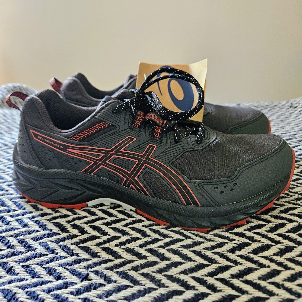 NWT Asics Gel-Venture 9 Ortholite Dark Grey/Orange Athletic Trail Running Shoes